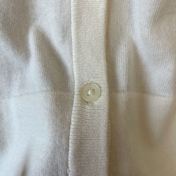Eddie Bauer Women’s Short Sleeve Button Down Cardigan Sweater Cream Size Small - Picture 6 of 9
